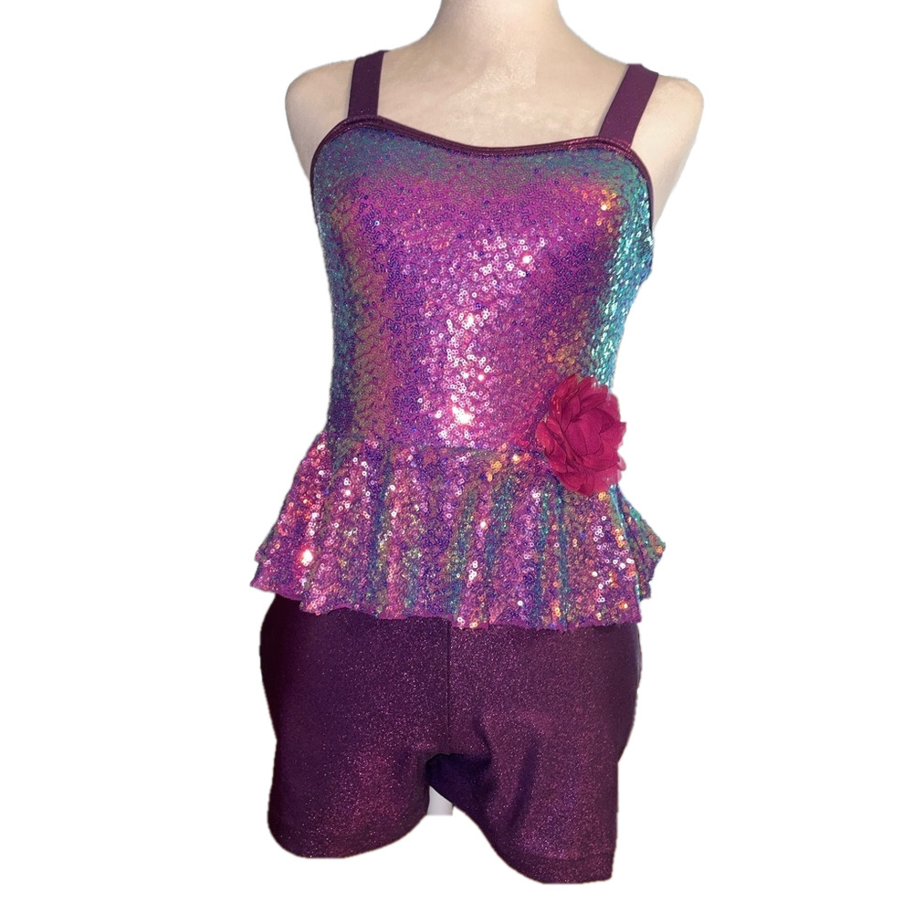 Revolution Dance Purple Metallic Girls Dance Uniform *make offers*
